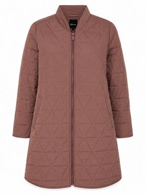 Reitmans Quilted Long Jacket 2X Dust Pink Lightweight Puffer Coat Plus Size